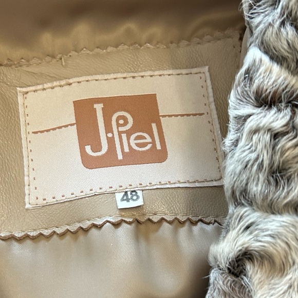 Vintage lether j-piel women’s jacket bought in Spain real fur curly lamb jacket - Picture 7 of 12